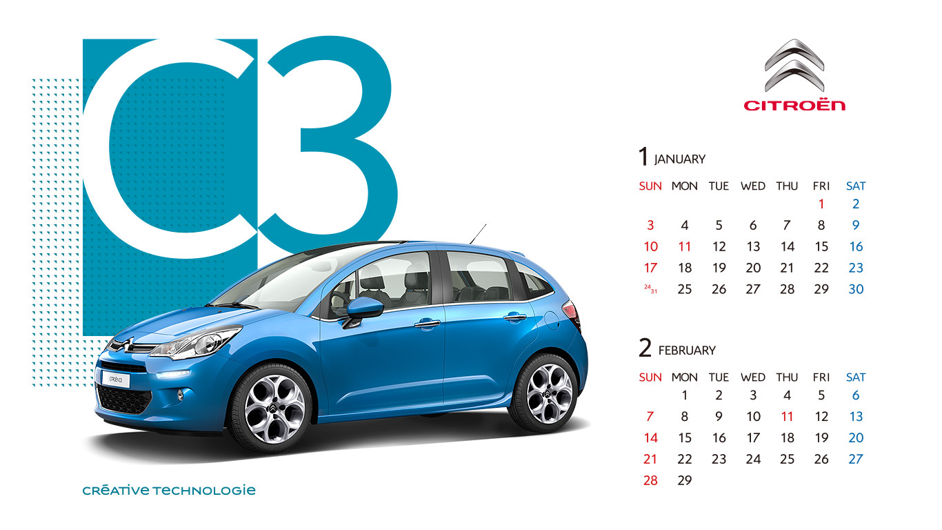 シトロエン　デスクトップ・カレンダー