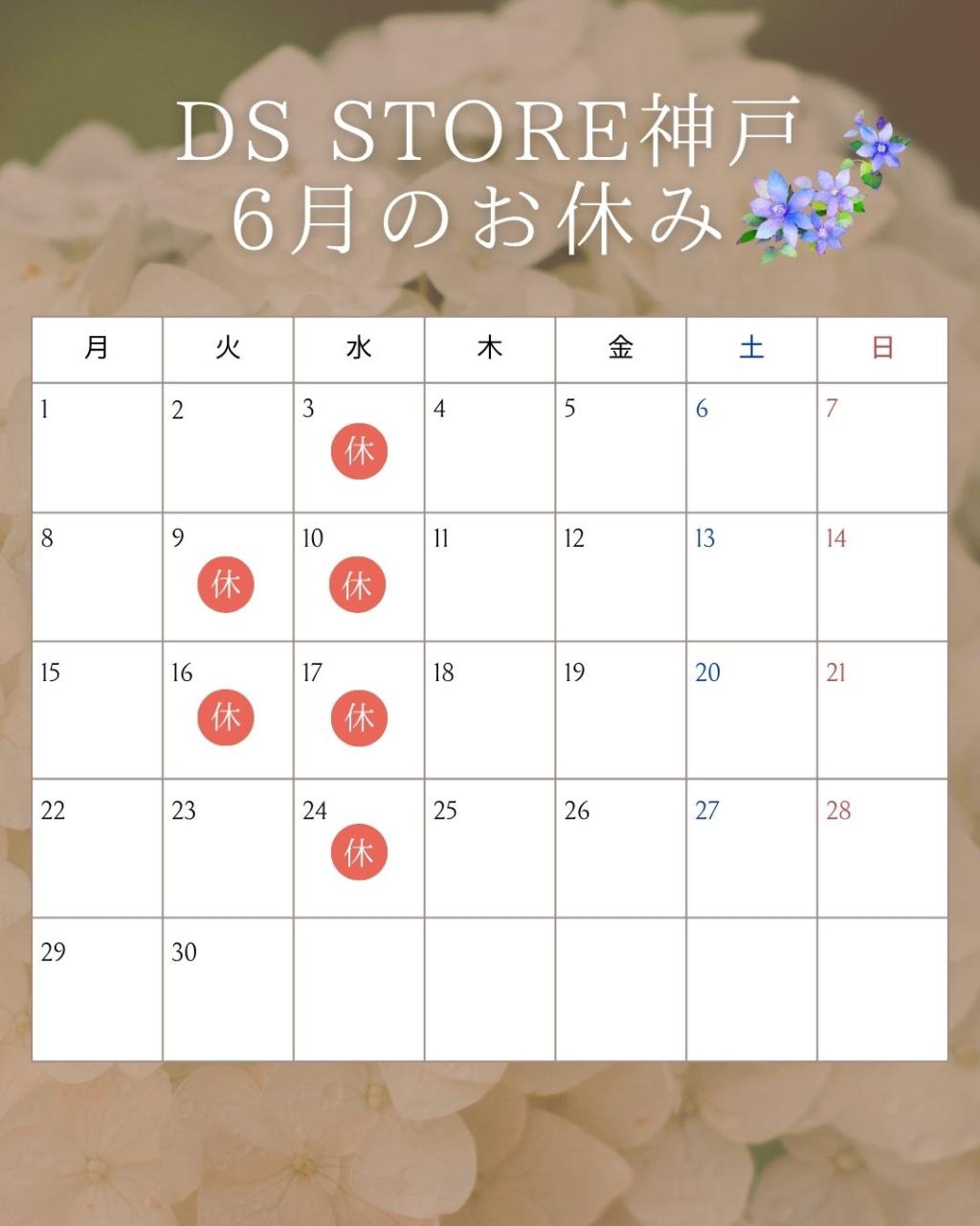 6月のお休みのお知らせ